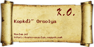 Kopkó Orsolya névjegykártya